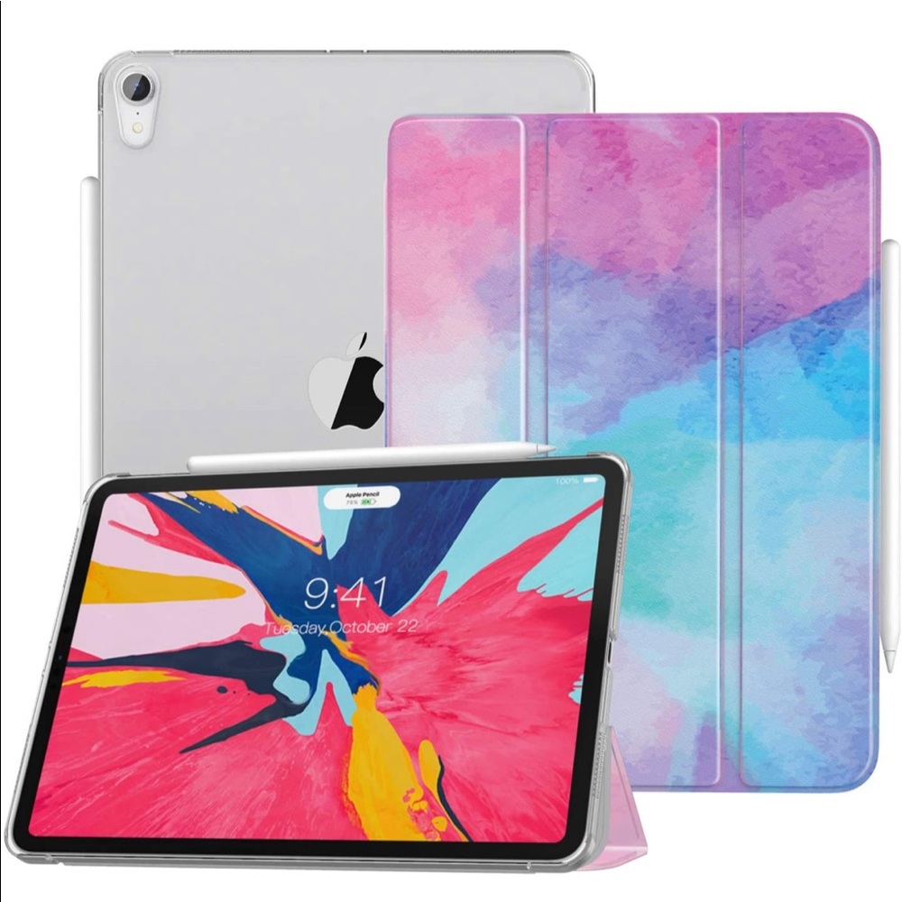 Apple iPad Pro 11” Case w/ Apple Pencil Holder - Watercolor - New, unused, FLAW